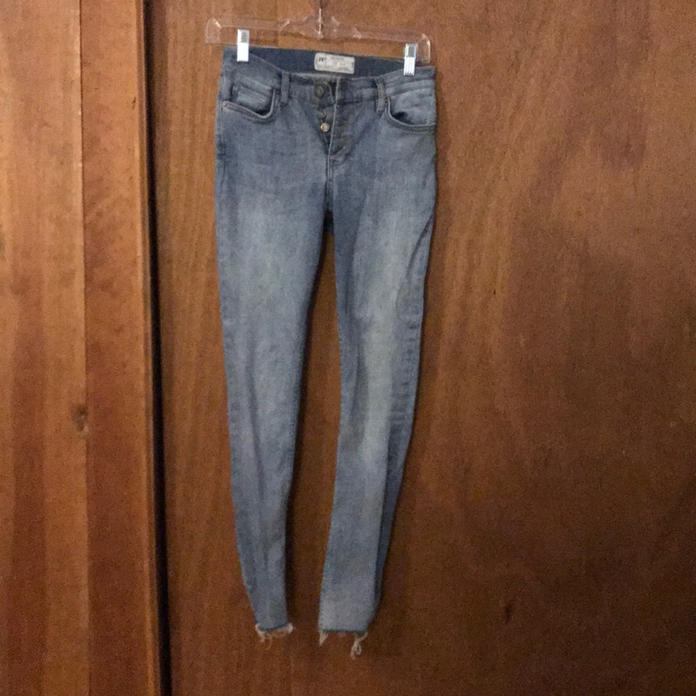 Free people button fly ankle skinny
